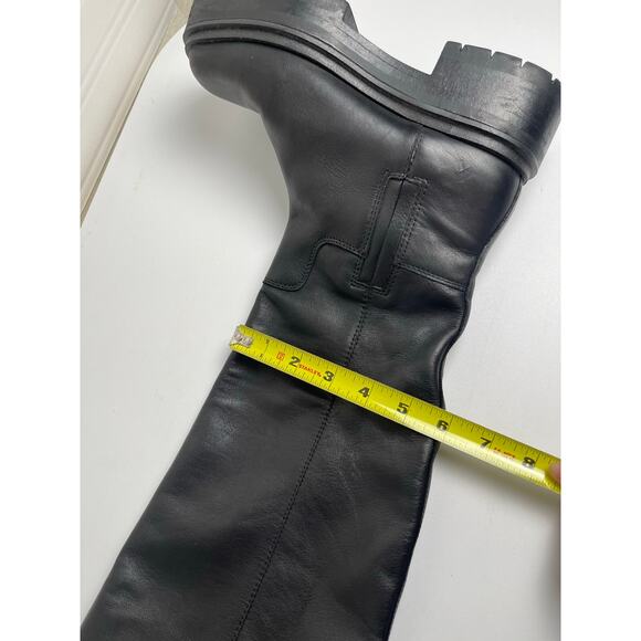 Sam Edelman Larina Tall Knee High Boot Waterproof Black Leather 6M 90s Edge Chic - Picture 12 of 13